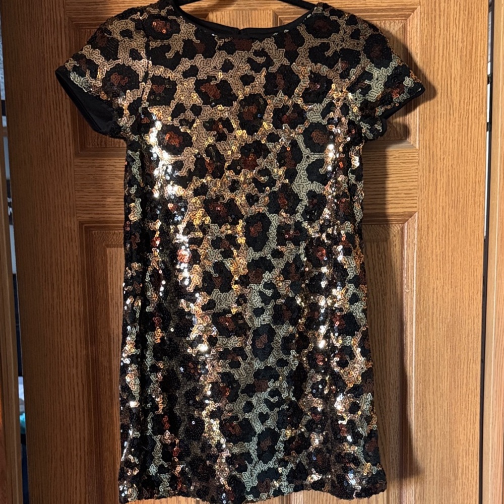 Sequin Leopard Print Dress